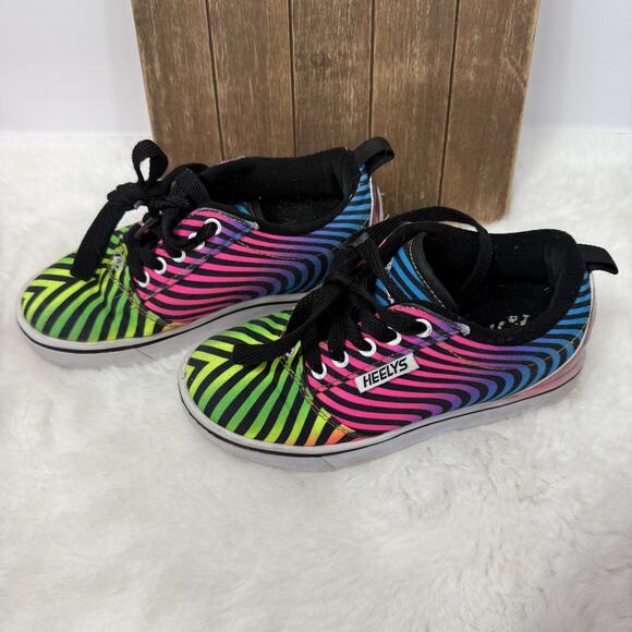 Heelys PRO 20 Women's Size 1 PRINTS BLACK RAINBOW Zebra Print Skate Rolling Shoe - Picture 3 of 8